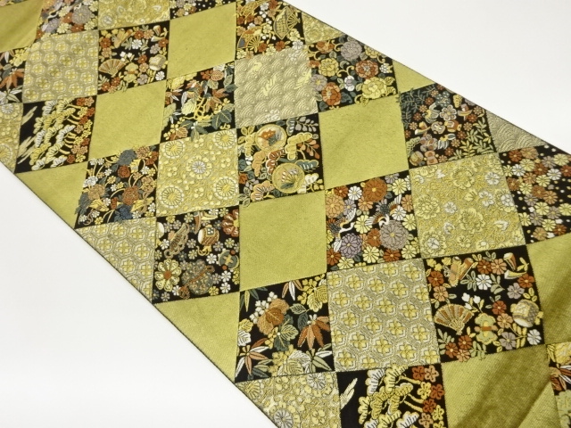 JAPANESE FUKURO OBI / WOVEN FLOWER CREST